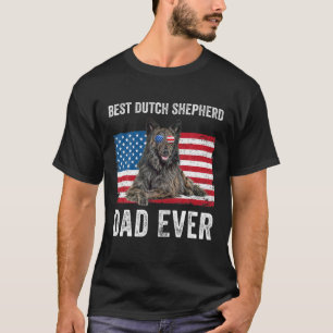 Mannen Nederlands Shepherd Dad American Flag Honde T-shirt
