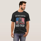Mannen Nederlands Shepherd Dad American Flag Honde T-shirt (Voorkant volledig)