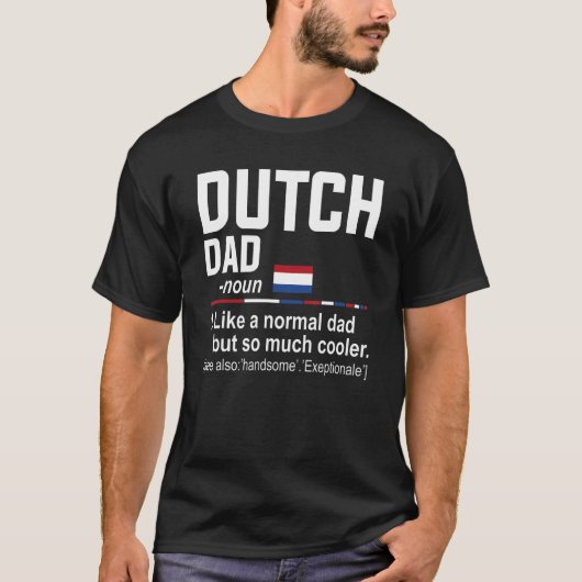 Mannen Nederlands vader Definitie vaderdag Papa Fl T-shirt (Voorkant)