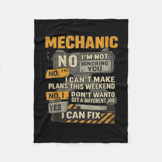 Mannen nee ik negeer je mechanische moersleutel Hu Fleece Deken (Voorkant)