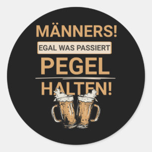 Mannen Nee Wat gebeurt er Houd het niveau Malle St Ronde Sticker
