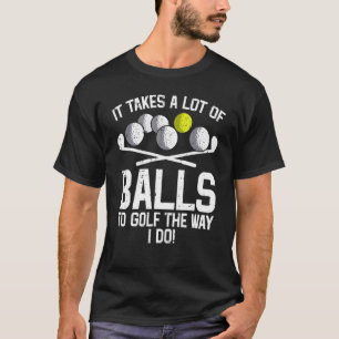 Mannen nemen veel ballen mee naar Golf Golfgolfing T-shirt