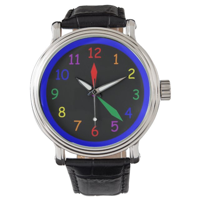 Mannen Neon Face Watch Horloge (Voorkant)