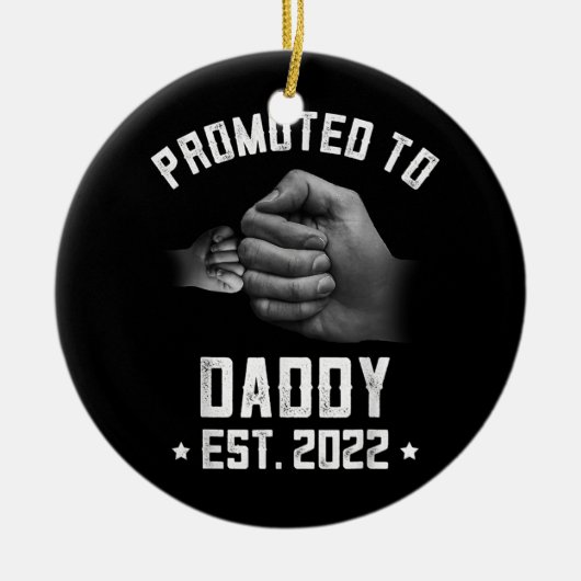 Mannen New Dad Fun Zwangerschap Aankondiging promo Keramisch Ornament (Voorkant)