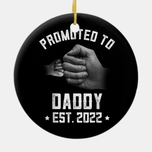 Mannen New Dad Fun Zwangerschap Aankondiging promo Keramisch Ornament (Achterkant)