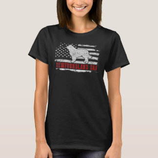 Mannen Newfoundland Papa heeft een Amerikaanse vla T-shirt