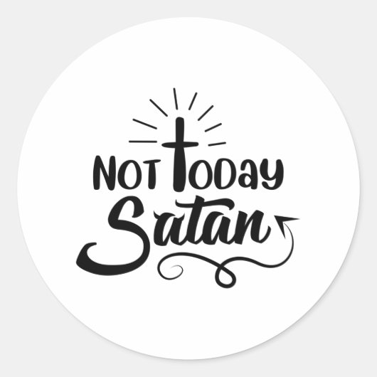 Mannen Niet Vandaag Satan V-hals Graphic T-shirt Ronde Sticker (Voorkant)