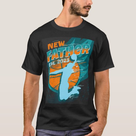 Mannen nieuwe vader Est. 2023 Toekomstige vader ba T-shirt (Voorkant)