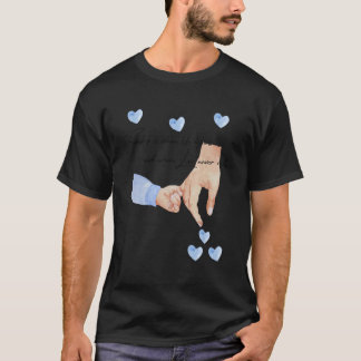 Mannen nieuwe vader van een jongen die handen vast t-shirt