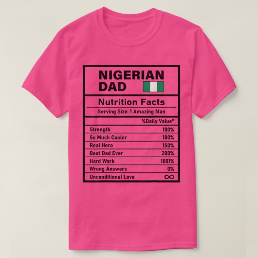 Mannen Nigeriaanse pap Nutrition Feit Vaderdag Nat T-shirt (Design voorkant)