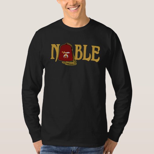 Mannen Noble Shriner Fez Emblem AONMS Mason AEAONM T-shirt (Voorkant)
