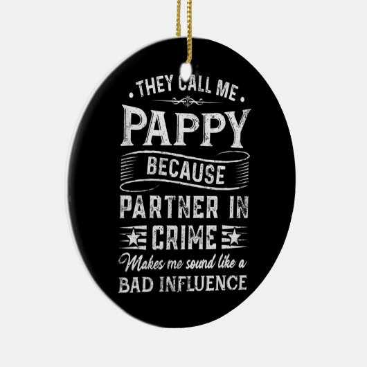 Mannen noemen me Pappy T-shirt kerstdag Keramisch Ornament (Rechts)