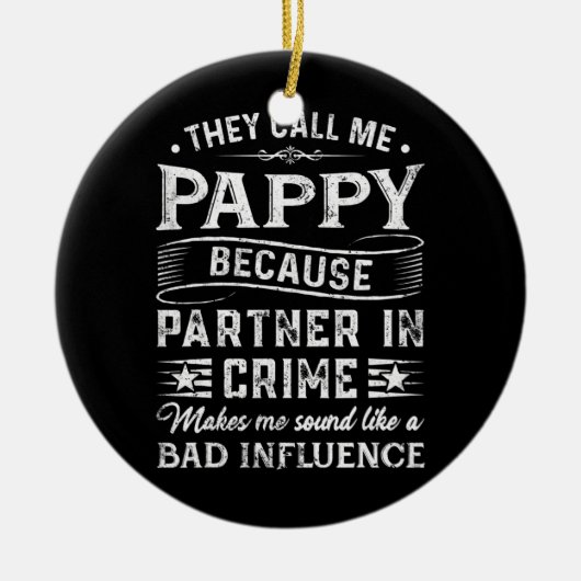 Mannen noemen me Pappy T-shirt kerstdag Keramisch Ornament (Voorkant)