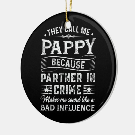 Mannen noemen me Pappy T-shirt kerstdag Keramisch Ornament (Links)