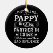 Mannen noemen me Pappy T-shirt kerstdag Keramisch Ornament (Achterkant)