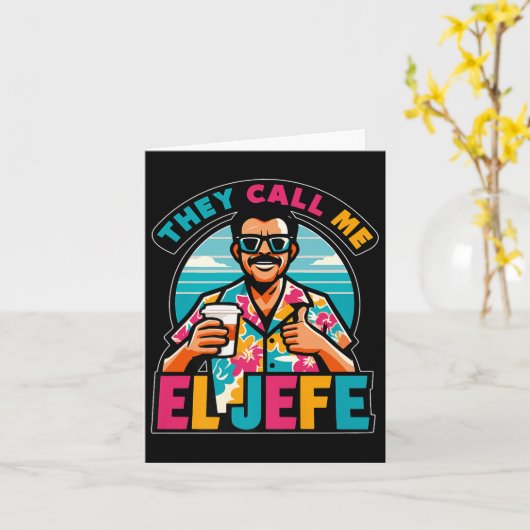 Mannen noemen ze me El Jefe, de baas in het Spaans Kaart (Gele Bloem)