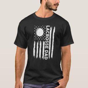 Mannen Noodlijdende Amerikaanse vlag Lacrosse Pap T-shirt