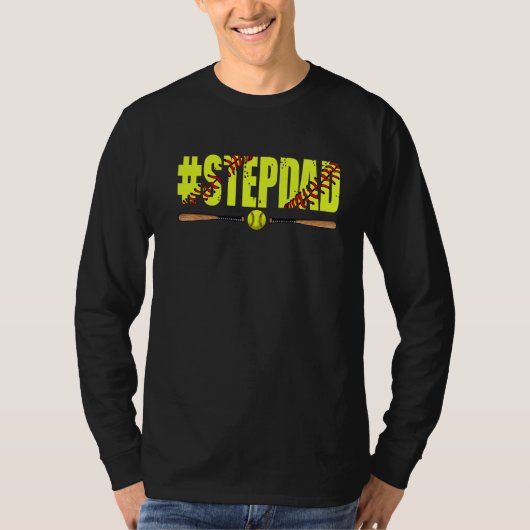 Mannen Noodlijdende Softbal Stepdad Softbal Vaders T-shirt (Voorkant)