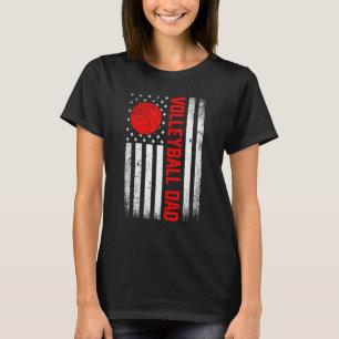 Mannen Noodlijdende Vlag Volleybal Vader D T-shirt