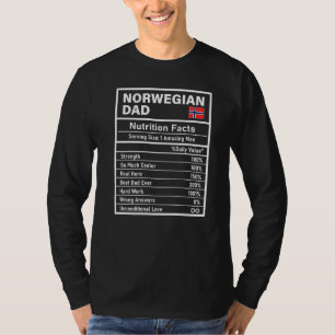 Mannen Noors Pap Nutrition Facts Vaderdag Na T-shirt