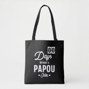 Mannen nul dagen zonder een Papoea Joke Tote Bag