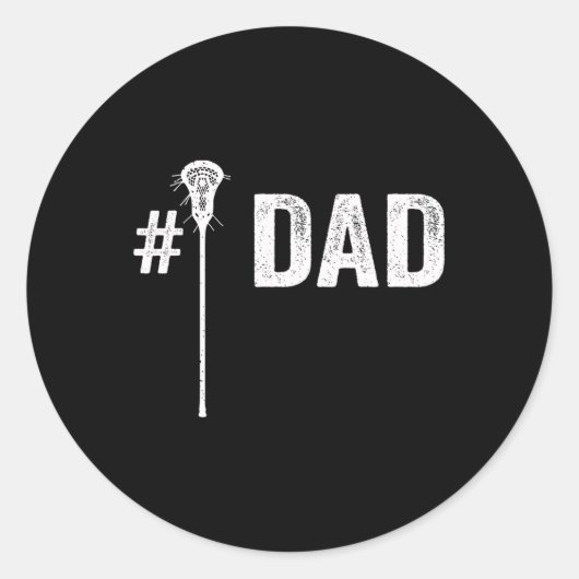 Mannen nummer één Lacrosse papa Ronde Sticker (Voorkant)