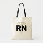 Mannen Nursing RN Caduceus Symbool Black Tote Bag (Voorkant)