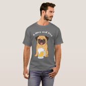 mannen of dames Grappige Pug en bierliefhebber T-shirt (Voorkant volledig)