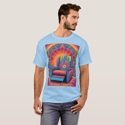Mannen Off Duty Teacher Psychedelic T-shirt (Voorkant volledig)