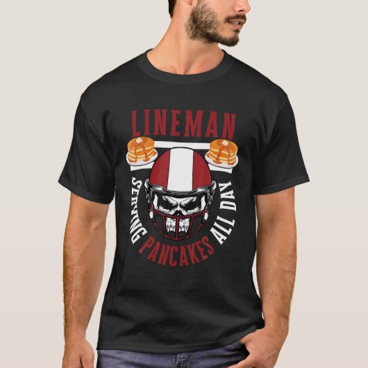 Mannen offensief Lineman die de hele dag danserend T-shirt (Voorkant)