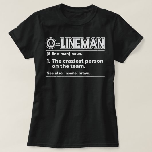 Mannen offensief O Lineman Definition Football Fun T-shirt (Design voorkant)