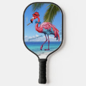 Mannen officieel gepensioneerd Flamingo Tropical B Pickleball Paddle (Achterkant)