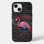 Mannen officieel gepensioneerde Dapper Flamingo Pe Case-Mate iPhone Case (Achterkant)