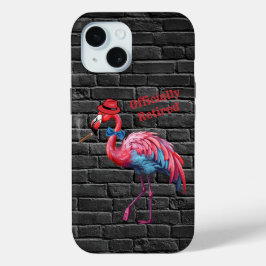 Mannen officieel gepensioneerde Dapper Flamingo Pe iPhone 15 Case