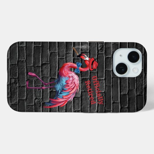 Mannen officieel gepensioneerde Dapper Flamingo Pe Case-Mate iPhone Case (Achterkant (horizontaal))