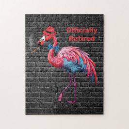 Mannen officieel gepensioneerde Dapper Flamingo Pe Legpuzzel