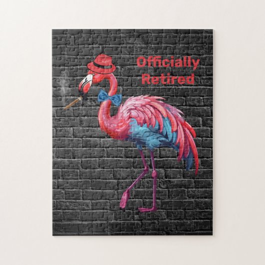 Mannen officieel gepensioneerde Dapper Flamingo Pe Legpuzzel (Verticaal)