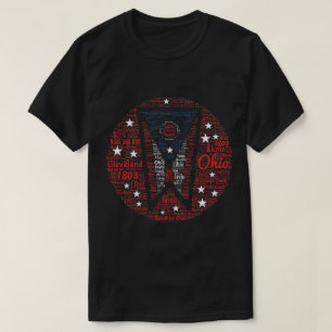 Mannen Ohio Word Art Donker T-shirt