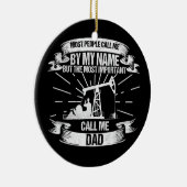 Mannen Oilfield Worker Dad Rougheck Keramisch Ornament (Rechts)