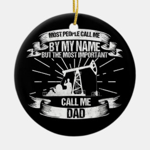 Mannen Oilfield Worker Dad Rougheck Keramisch Ornament
