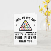 Mannen Old Guy Pool Player Gift voor oudere biljar Kaart (Gele Bloem)