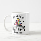 Mannen Old Guy Pool Player Gift voor oudere biljar Koffiemok (Links)
