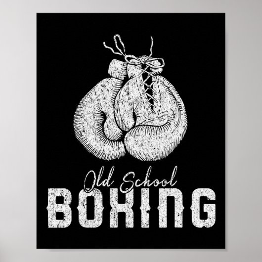 Mannen Old School Boxing Clic Fighting Poster (Voorkant)