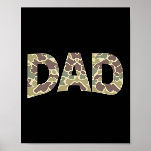 Mannen Old School Camo Vader Poster (Voorkant)