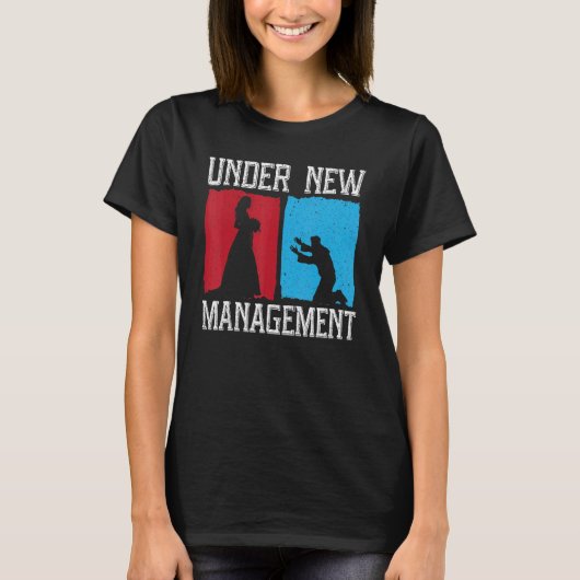 Mannen onder de New Management Groom Wedding Bache T-shirt (Voorkant)