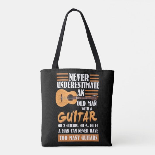 Mannen onderschat het oude Man nooit met gitaar _  Tote Bag (Achterkant)