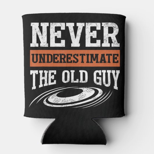 Mannen onderschat nooit de oude Man Funny Disk Go Blikjeskoeler (Achterkant)