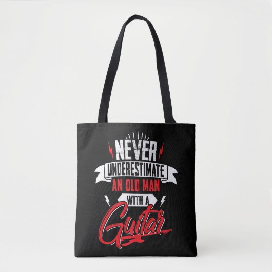 Mannen Onderschatten een oud man nooit met een git Tote Bag (Voorkant)