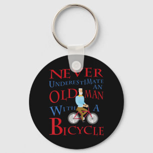 Mannen onderschatten nooit een oud Man met een boo Sleutelhanger