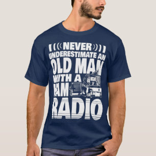 Mannen Onderschatten nooit een oud Man met een Ham T-shirt